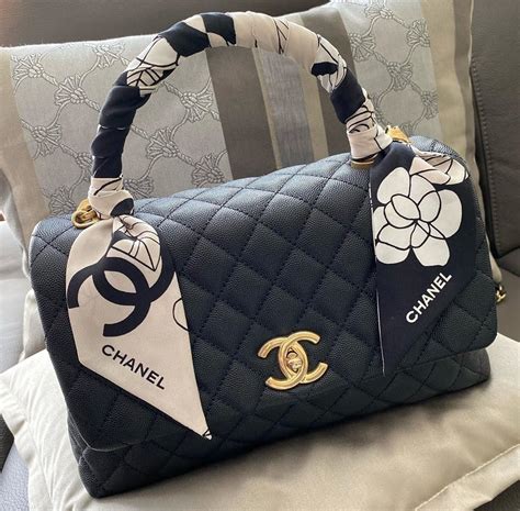 chanel box bag with handle|Chanel bag with top handle.